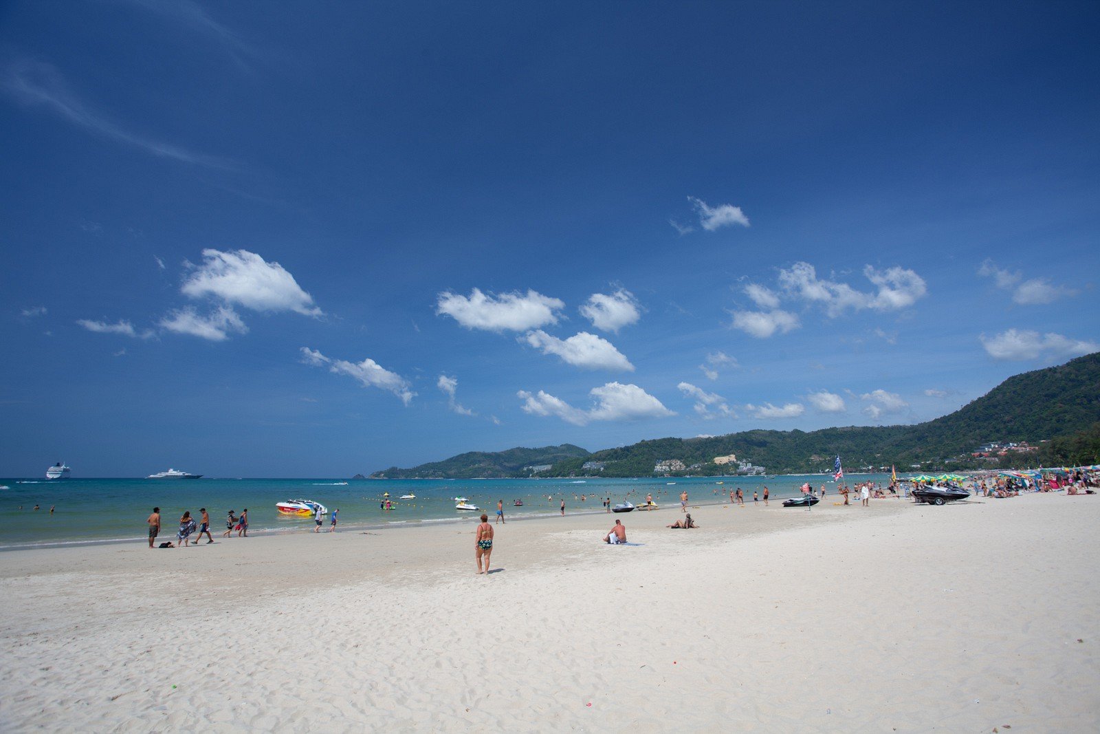 Patong Beach white sand and Andaman sea