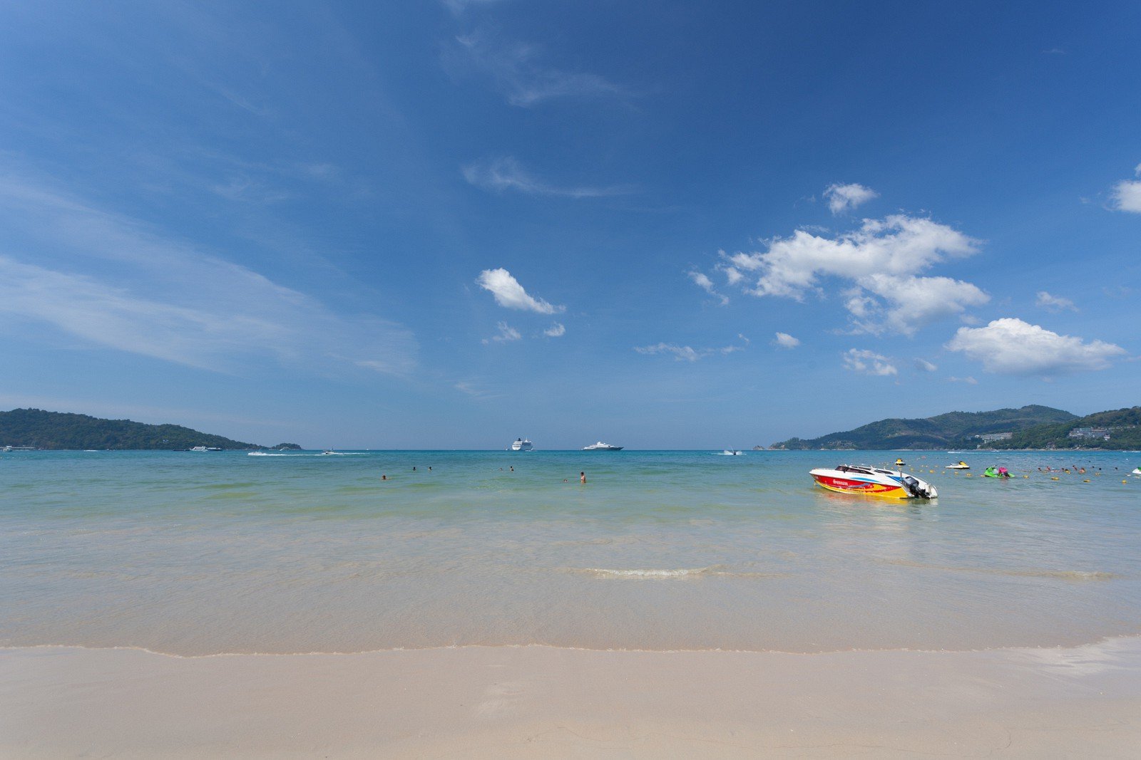 Beachfront with speedboat on the Andaman sea