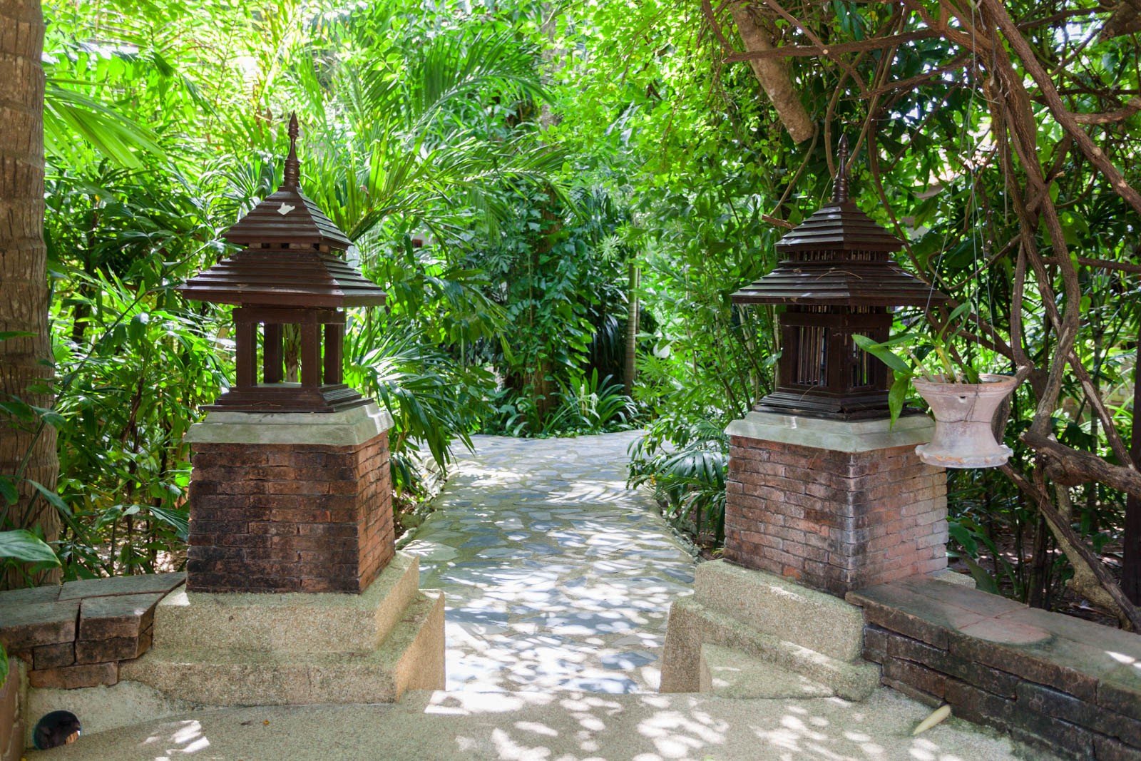 Thai spirit houses in the garden