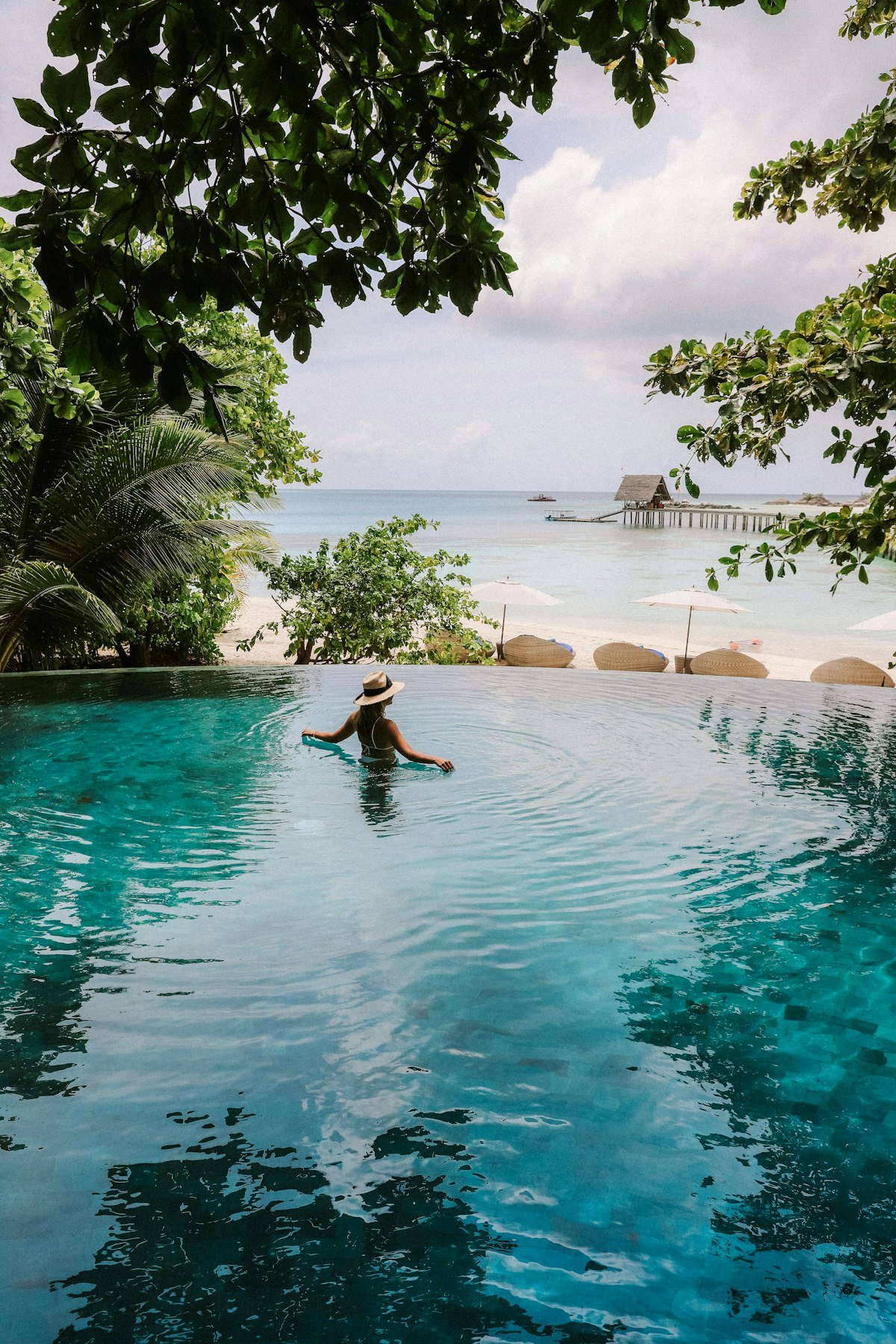Infinity pool overlooking the sea